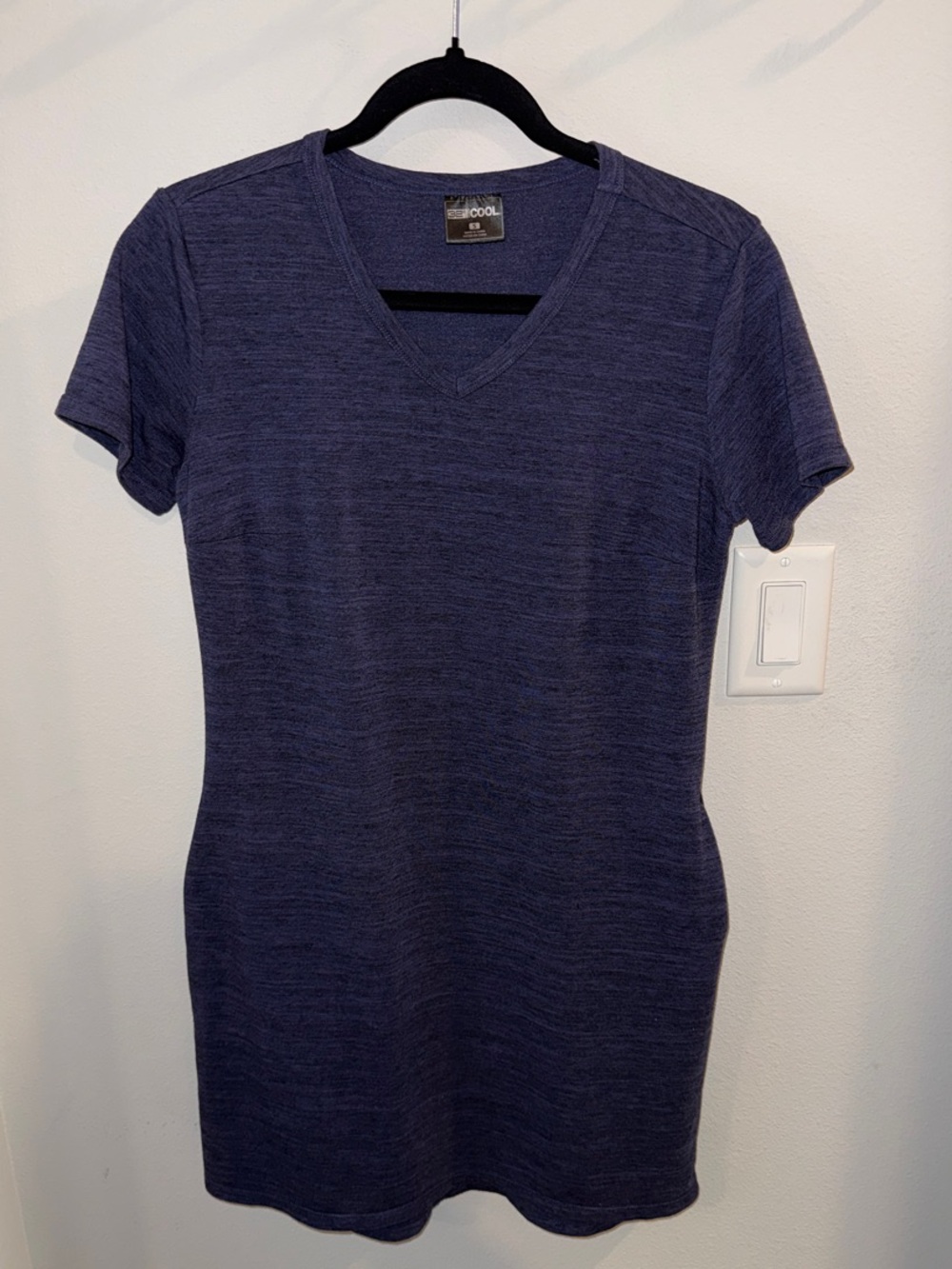 Women's V-Neck Short Sleeve Tee Dress in Purple Heather